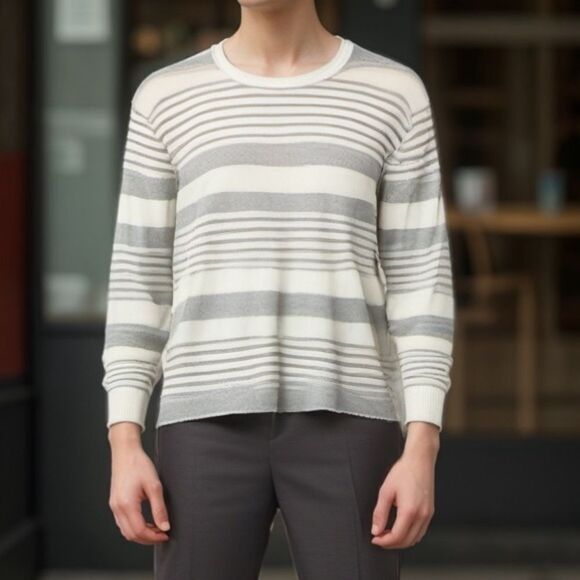 Malo Crew Neck Striped Sweater Men's Italy Sz. 50 (US M) - Picture 1 of 7